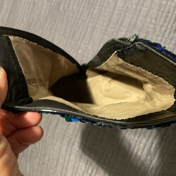 Mermaid Sequin Clear Block Heel Ankle Boots Size 7.5 - Picture 11 of 11